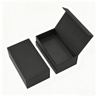 Boîte cadeau noire de luxe avec fermeture magnétique, boîte en papier recyclé personnalisée, boîte mate pour cosmétiques, parfums, bijoux, emballage d'anniversaire