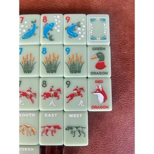Juego de Mahjong Acrílico Plegable y Portátil con Temática Animal, Ecológico, con Patas Metálicas Plegables para 4 Jugadores y Toda la Familia - Product Image 4