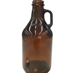 1L/32oz Amber Beer Growler Glaskrug Ocean Weinflasche mit großer Kapazität, Swing Top und Griff
