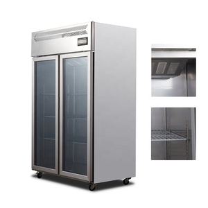 Refrigerador Comercial de Doble Puerta para Supermercado, Exhibidor Vertical de Frutas, Congelador de Carne, Enfriador de Bebidas con Puerta de Vidrio - Product Image 4