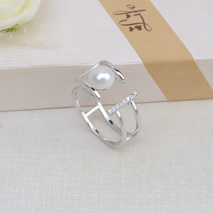 Bague ajustable en argent S925, taille 6-7, avec support vide pour perles et cristaux DIY, accessoires 98 - Product Image 3