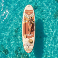 SUP gonflable de 8'6'' avec coussin de genouillère et attache de leash pour l'entraînement au surf et la capture des vagues