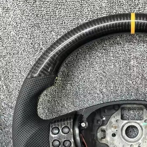 พวงมาลัยพร้อมไฟ LED สำหรับรถยนต์ Volkswagen Vw Golf 5 <span class=keywords><strong>Jetta</strong></span> <span class=keywords><strong>Mk5</strong></span> Gti Golf <span class=keywords><strong>Jetta</strong></span> <span class=keywords><strong>R</strong></span> <span class=keywords><strong>Line</strong></span> พวงมาลัยหุ้มหนัง Alcantara คาร์บอนไฟเบอร์ - Product Image 6