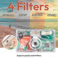 Étui transparent personnalisable pour appareil photo numérique rétro sans écran avec flash LED 8MP, plusieurs filtres, batterie amovible