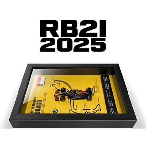 Modèle de voiture de Grand Prix F1 2025, cadeau, cadre photo de piste Verstappen Red Bull RB21 - Product Image 4