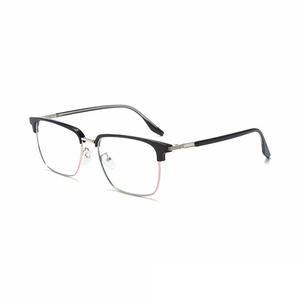 Monture de lunettes carrée Qianai, taille moyenne, anti-lumière bleue, lunettes optiques pour hommes, design hybride métal TR - Product Image 4