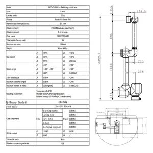Automatice su Paletización con el Brazo Robótico Móvil Motorizado BRTMD193001A PLC. Capacidad de 30 kg, Longitud del brazo 1850 mm, Clasificación IP54. Carga útil - Product Image 3