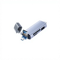 Lecteur de cartes pour téléphone, tablette et appareil photo - Alliage d'aluminium trois-en-un Type-C/USB/Micro USB vers TF/SD/USB avec USB 3.0