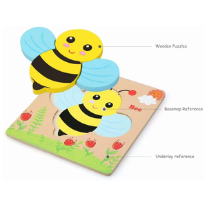Vente en gros de jouets en bois chauds pour bébés et enfants en bas âge 2025 Puzzle 3d et jeux Autres puzzles pour animaux Jouet éducatif Montessori - Product Image 4