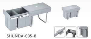 Bote de <span class=keywords><strong>Basura</strong></span> Extraíble para Debajo del Gabinete Home Zone Living con Compartimento Combinado para <span class=keywords><strong>Reciclaje</strong></span> - Product Image 3