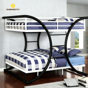 Meubles gain de place pour petit appartement Auberge de jeunesse Métal École Design moderne <span class=keywords><strong>Lit</strong></span> superposé double <span class=keywords><strong>Lit</strong></span> double pour enfants et adultes - Product Image 2