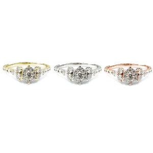 Fine Jewellery Precious High Quality 18k Plated White Gold Real Diamond Thin Cluster Classic Wedding Rings Women Anniversary - Product Image 4