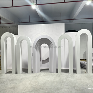 MILE 高品质婚礼装饰亚克力支架PVC拱形背景墙婚礼舞台3D白色婚礼拱门 - Product Image 4