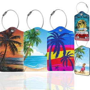 Essentiels de voyage <span class=keywords><strong>Acheter</strong></span> en gros Sublimation étiquettes à bagages en cuir Pu Logo personnalisé pour valises de voyage Couverture de <span class=keywords><strong>carte</strong></span> nominative - Product Image 1
