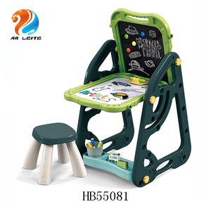 Papan Menggambar Magnetik <span class=keywords><strong>2</strong></span> Sisi, Mainan Melukis Magnetik dengan Meja dan Kursi Dapat Disesuaikan - Product Image 1