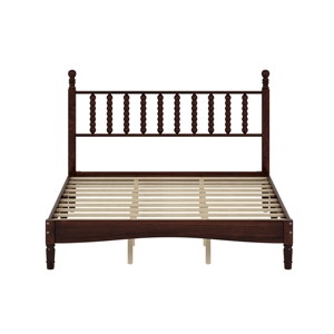 <b>Queen</b> <b>Size</b> Modern Adjustable Wood Platform <b>Bed</b> with Gourd Shaped Headboard Soft <b>Bed</b> Design - Product Image 3