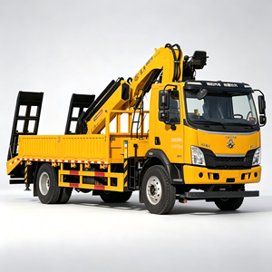 Chenglong 4x2 <b>Flatbed</b> Machinery Hauler With 8T Onboard Hydraulic Lifting Rig with Foldable Rear Ramps For Excavator Self-Loading - Product Image 6