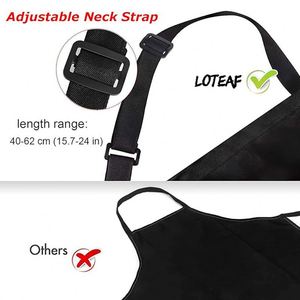 Custom Logo Water-Repellent <b>Kitchen</b> <b>Apron</b> Polyester Cotton Adjustable Buckle Work Bib for Restaurant Cafe Barista Server Unisex - Product Image 3