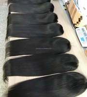 Perruques en cheveux humains vierges vietnamiens lisses en gros pour femmes noires, densité 180 %, perruque frontale transparente HD double drawn