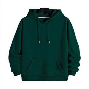 เสื้อฮู้ดผู้ชายสีพื้นเรียบง่าย มีกระเป๋าหน้า แขนปกติ ผ้าเฟรนช์เทอร์รี่ เหมาะสำหรับใส่ในฤดูใบไม้ร่วง - Product Image 3