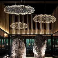 Lustre créatif en fer forgé en forme de nuage et d'étoile pour chambre, salon, restaurant