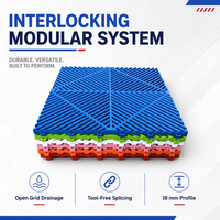 Tapis de grille de drainage carrée emboîtable en plastique PP de 1,8 cm d'épaisseur pour l'entretien automobile, les ateliers 4S et les outils de nettoyage de voitures