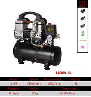 Compresseur d'air silencieux sans huile portable 220V, haute pression 8 bars, réservoir 50L, faible bruit pour usage industriel et domestique