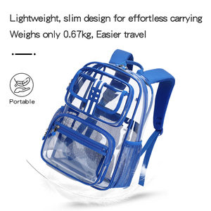 Cusangel Chất lượng cao TPU rõ ràng Ba lô cho bé trai đi du lịch Ba lô nhiệm vụ công suất lớn trong suốt túi đi học cho sinh viên màu xanh - Product Image 6