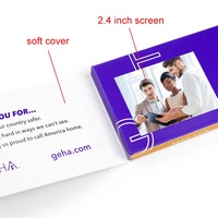 Carte-cadeau magnétique en papier publicitaire Europe OEM CMYK petit lecteur vidéo LCD livret de vœux 2.4 pouces carte de visite vidéo numérique