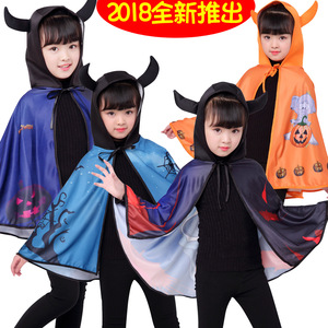Capa de Disfraz con Cuernos de Diablo, Capa para Actuaciones de Brujas y Magos, Disfraz, Capa Infantil - Product Image 4