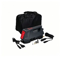 Pompe à air portable pour voiture à double alimentation AC/DC avec voyant d'avertissement LED, gonfleur de pneus numérique 110V/12V avec plusieurs embouts