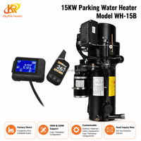 Chauffe-eau de stationnement diesel 15KW 12V 24V, préchauffeur de liquide de refroidissement moteur, télécommande LCD, faible bruit pour camion, camping-car, bateau, direct usine