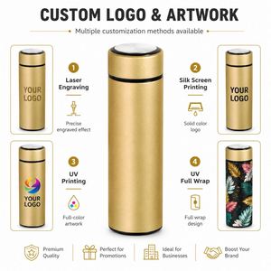 Custom Logo 500ml Stainless Steel Vacuum Flask Slim Leakproof Thermos <b>Bottle</b> Soft Touch Finish Corporate Gift OEM ODM - Product Image 4