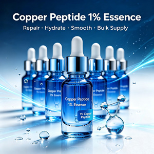 Suero Facial con 1% de Péptidos de Cobre <span class=keywords><strong>Azul</strong></span> GHK-Cu, Antienvejecimiento, Antiarrugas, Reparador, Reafirmante, Estiramiento, Potenciador de Colágeno, 30ml 50ml OEM - Product Image 1