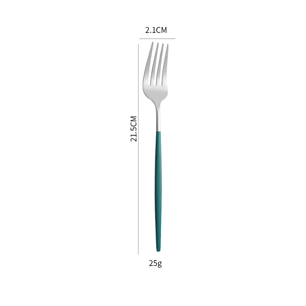 Green and silver dinner forks