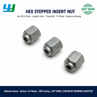 Douille hexagonale à insertion filetée en étain, usinée CNC de précision, moulée par injection plastique, non standard, OEM