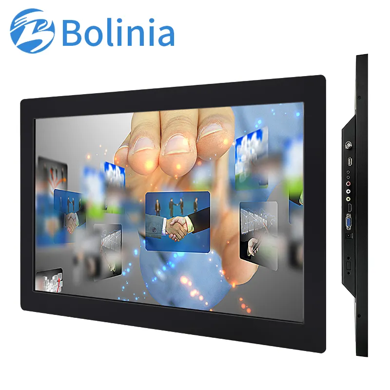 21.5 Inch Industrial Lcd Monitor Touch Screen VESA Embedded Pure Flat Wall Mounted Metal Aluminum Casing Display Touchscreen