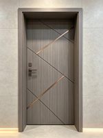Portes intérieures modernes personnalisables en bois massif, étanches et insonorisées pour salle de bain et chambre à coucher