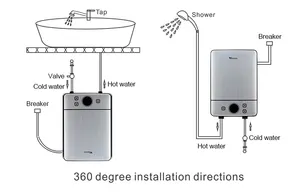 Elément chauffant électrique 3 kw à température réglable chauffe eau chauffe-eau instantané chauffe-eau douche chaude chauffe-eau en