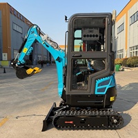 Mini-excavatrice 1,5 tonne avec flèche pivotante et cabine fermée, livraison gratuite, vente chaude, excavatrice domestique 1 tonne 3 tonnes