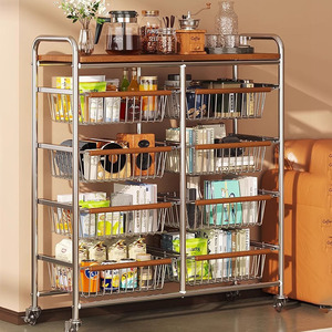 Étagère <span class=keywords><strong>de</strong></span> rangement multifonctionnelle à 5 niveaux en acier antique, panier amovible pour fruits et légumes, pour cuisine, salle <span class=keywords><strong>de</strong></span> bain, salon - Product Image 2