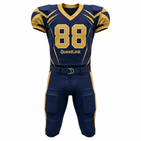 Ensemble d'uniformes de football américain personnalisés QuestLink, sublimés, avec pantalon à 7 protections et maillot de match, uniforme d'équipe robuste
