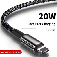 Câble tressé en nylon très vendu, 1 mètre (3,3 pieds), charge rapide PD 20W, durable et économique, pour toutes les séries iPhone 6-14, USB-C vers Lightning