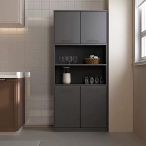 Gabinete de almacenamiento para <span class=keywords><strong>despensa</strong></span> de cocina, 4 puertas de madera, <span class=keywords><strong>armario</strong></span> independiente, encimera abierta, estantes ajustables, <span class=keywords><strong>armario</strong></span> portátil - Product Image 4