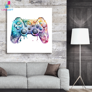 UNIART poster di arte dei Graffiti <span class=keywords><strong>Video</strong></span> Game Wall Art Gaming Controller pittura su tela Graffiti pittura arte della parete per sala giochi - Product Image 3