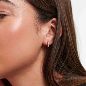 ต่างหูห่วงเล็กประดับคริสตัลเคลือบทอง 18K พร้อ<span class=keywords><strong>ม</strong></span>พู่ห้อย ต่างหูแบบหนีบสแตนเลส<span class=keywords><strong>ส</strong></span>ตีล ป้องกันการ<span class=keywords><strong>แพ</strong></span>้ เห<span class=keywords><strong>ม</strong></span>าะ<span class=keywords><strong>ส</strong></span>ำหรับเป็นของขวัญและงานปาร์ตี้ - Product Image 2