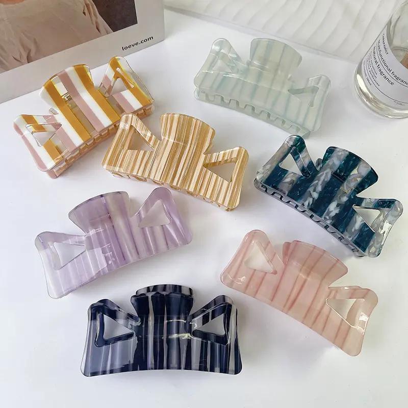 Elegant Hair Clips acetate Bow Tie Japanese Hair claw for Thick Thin Hair Nonslip Claws Clamps