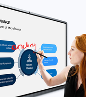 Tableau publicitaire interactif multifonctionnel avec télécommande collaborative, écran tactile 4K Android 14 à 20 points, grand écran pour