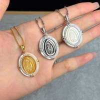 Liontin Santo Kristoforus dari Mutiara Asli, Ukiran CNC, Laris Manis, untuk Perhiasan Kerajinan Tangan, Kalung & Gelang