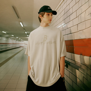 230 gram kết cấu thêu khăn T-Shirt 2025 mới thời trang thương hiệu lỏng cá tính vòng cổ của nam giới ngắn tay áo - Product Image 1